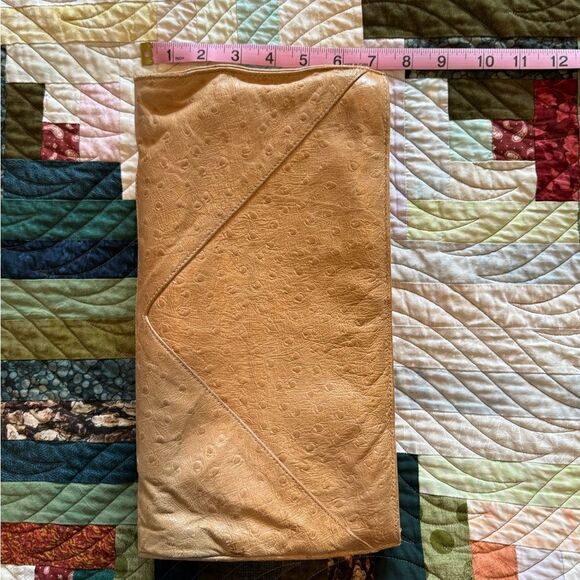 Vintage Ruth Saltz 60s leather clutch Faux Ostrich - Picture 3 of 8